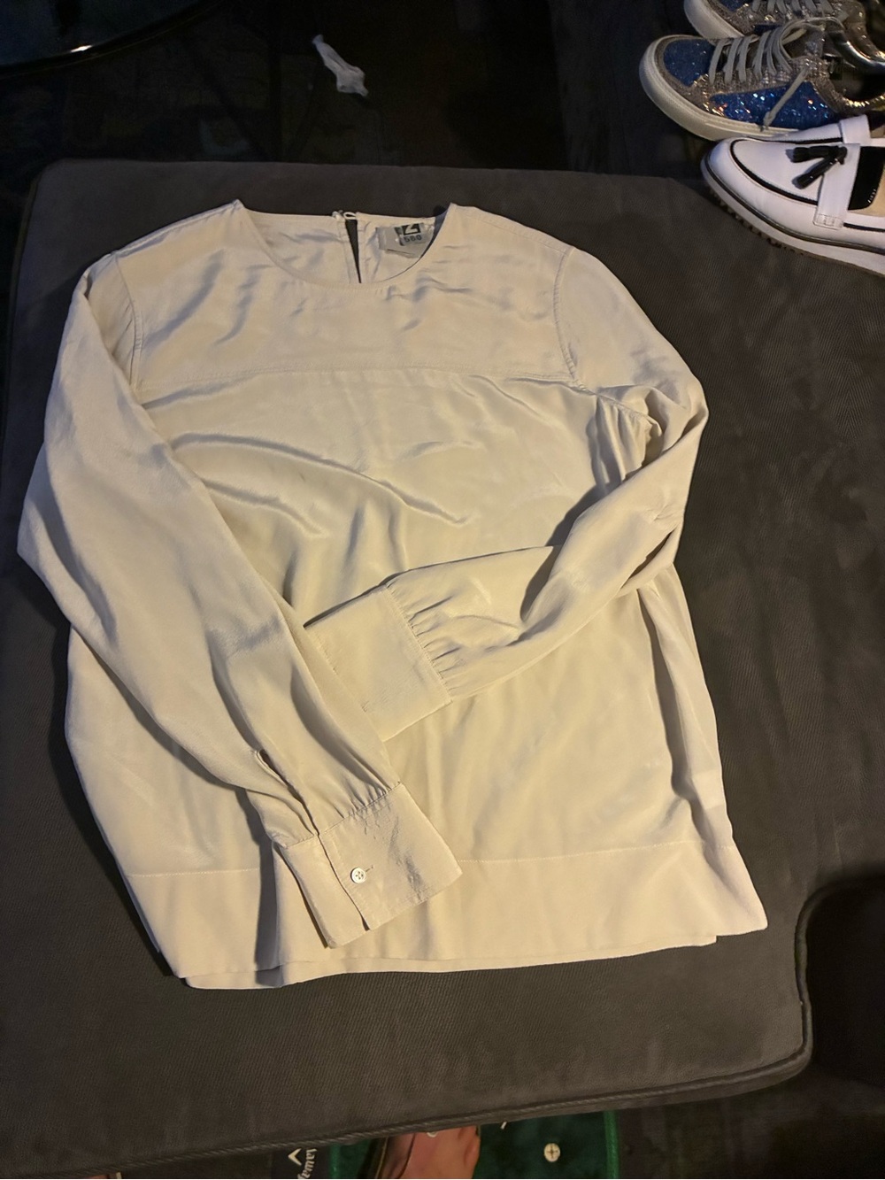 Everlane Cream Long-Sleeve silk women’s  Dress Shirt